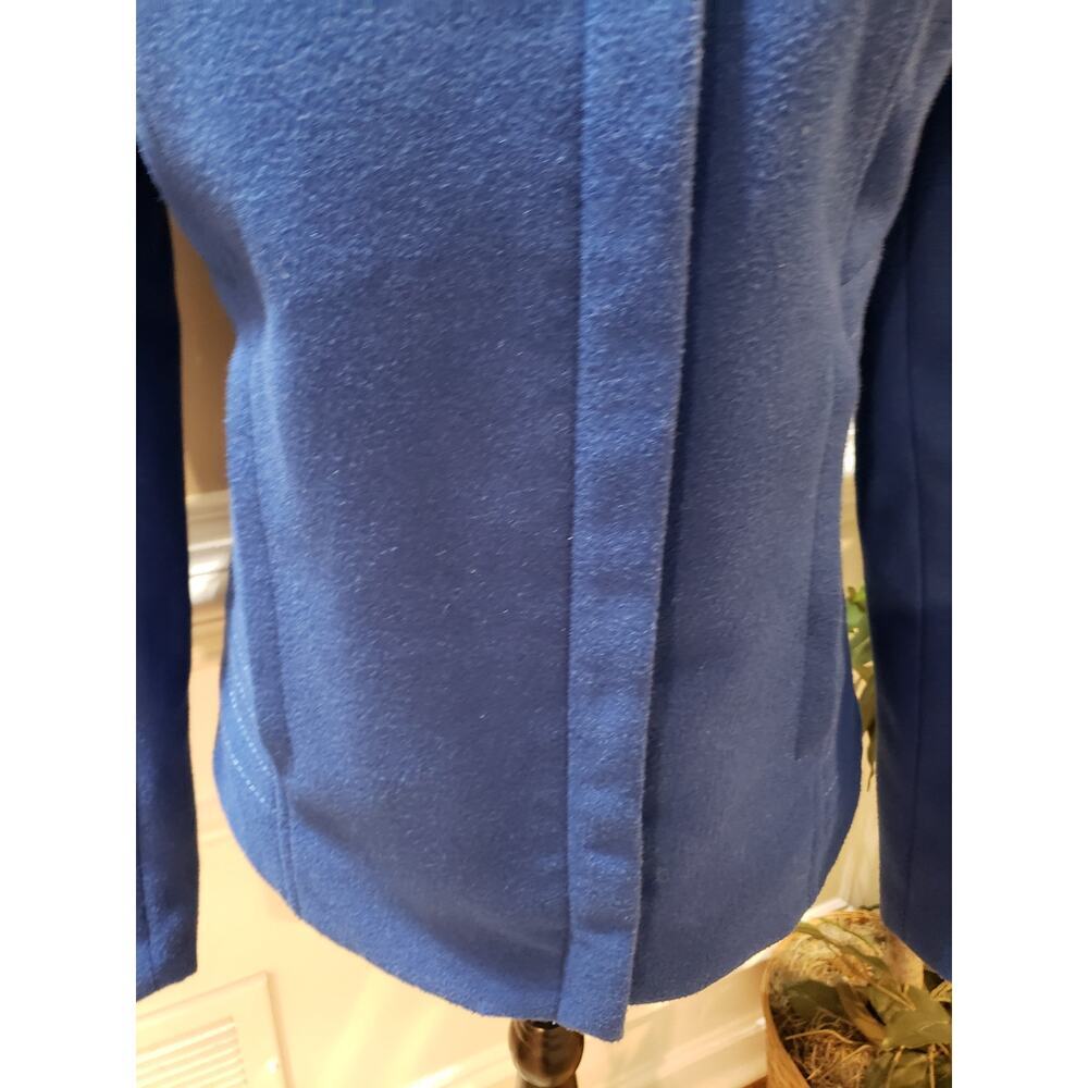 Kensie Blue Full Zip High Collar Moto Jacket Women’s Size M Polyester Stretch - Picture 4 of 13
